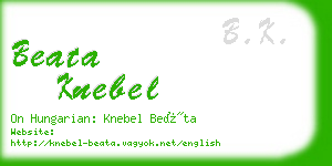 beata knebel business card